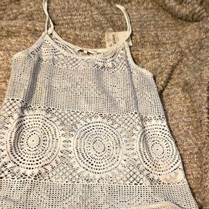 BKE White Crochet Camisole Top
